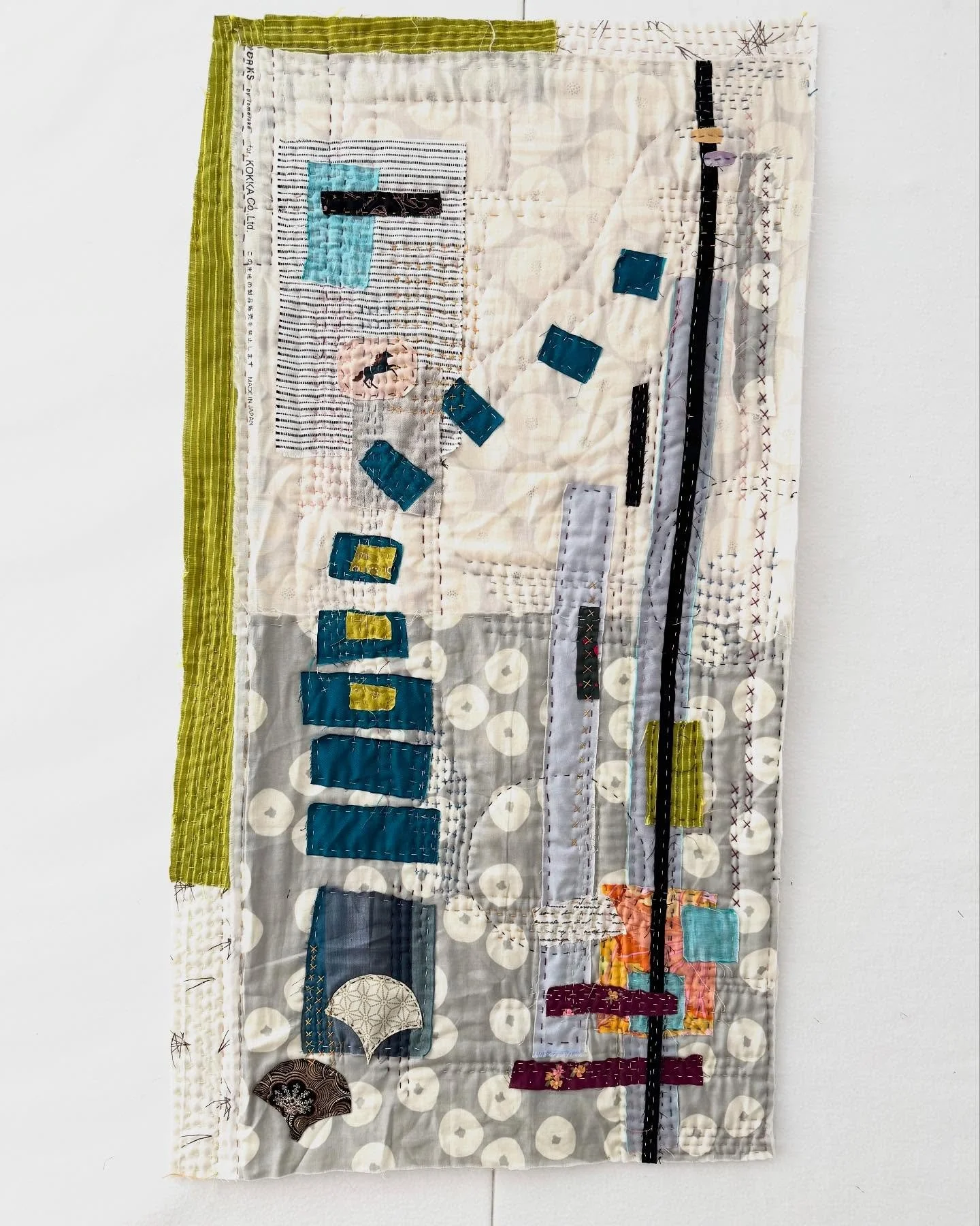 Yesterday I went &ldquo;live&rdquo; on here to play with scraps and see what happened. I loved being able to share in part how I approach improv design. After the session ended, I made a little quilt sandwich and stitched all the items down by hand, 