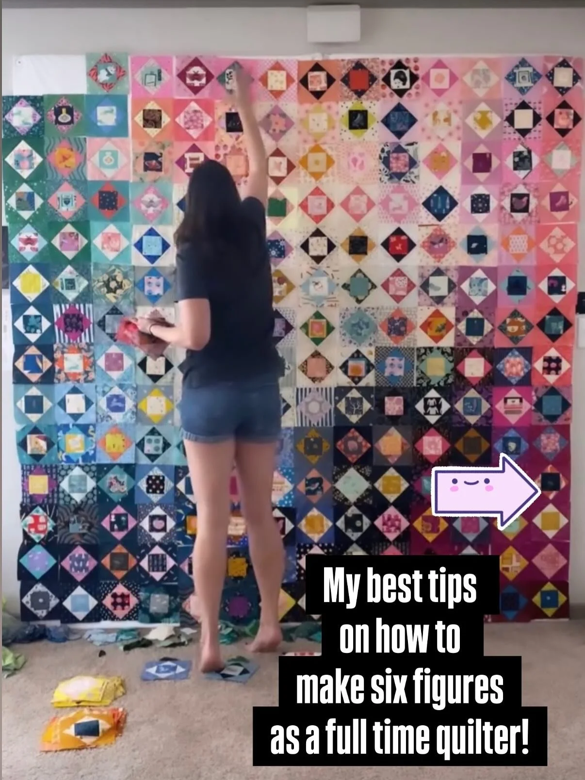 Do you want to know how I do it? Swipe for more! 

⭐️⭐️⭐️

#artist #quilter #quilting #quiltsofinstagram #artquilts #patterndesign #designer #success #successful #diy #creator