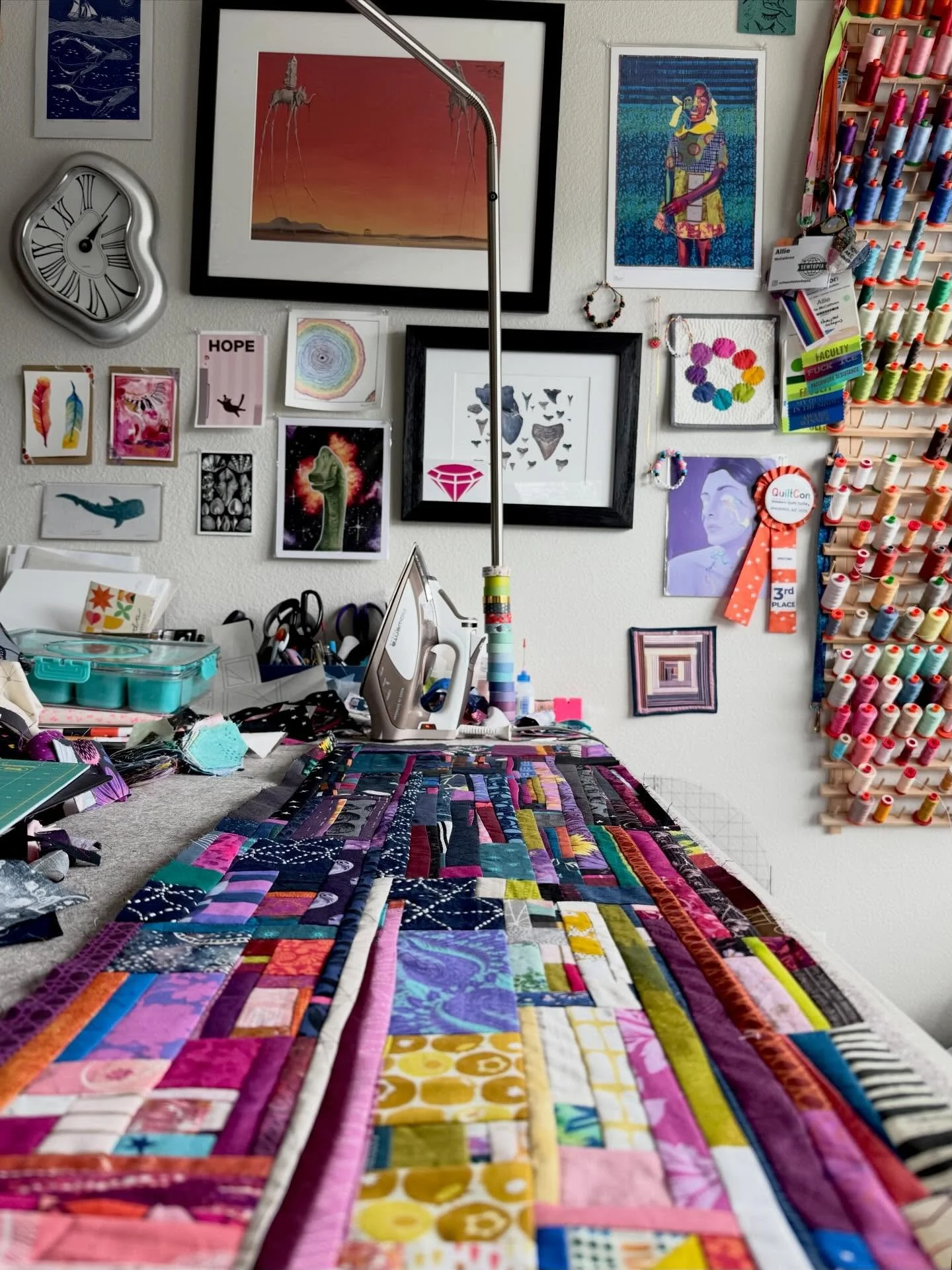 6 hours of piecing: a 14&rdquo; x 41&rdquo; panel of my current work in progress

I&rsquo;m very eager to get this one finished and OFF the wall because I have three other currently active projects that I need to use the design wall for &bull;yesterd