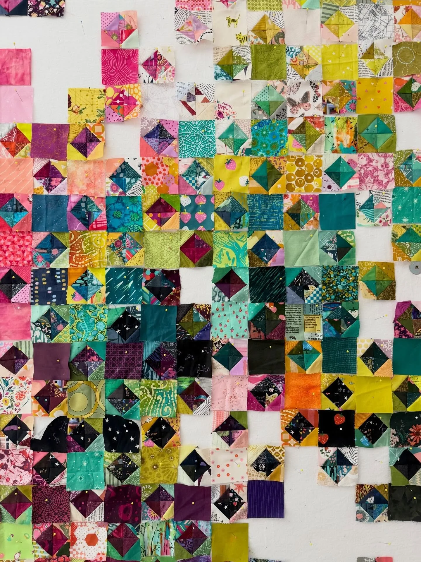 It&rsquo;s very scrappy over here at the moment (when is it not, really?) 

I&rsquo;m motivated to get this larger quilt pieced as soon as possible, because I have an idea in my mind that needs to come out, and I need this design wall free in order t