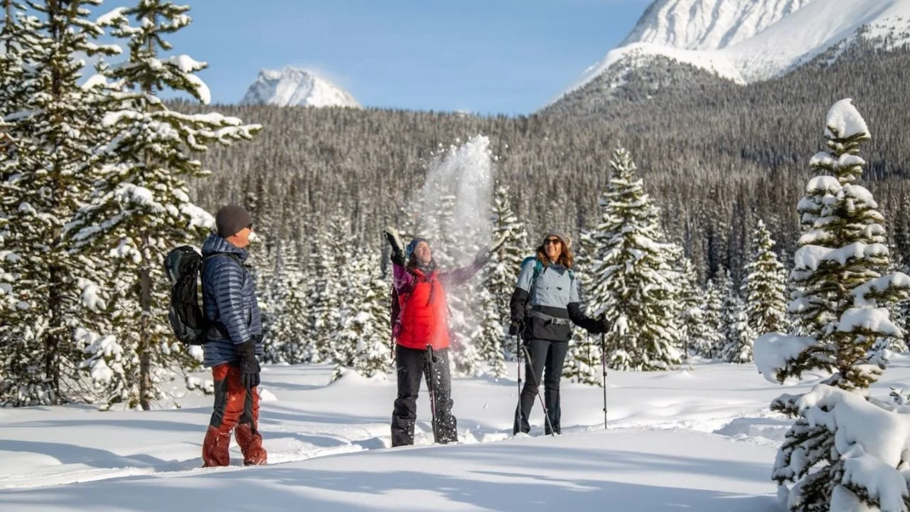 Tourists enjoying an adventurous tour with Canadian Rockies Experience.  