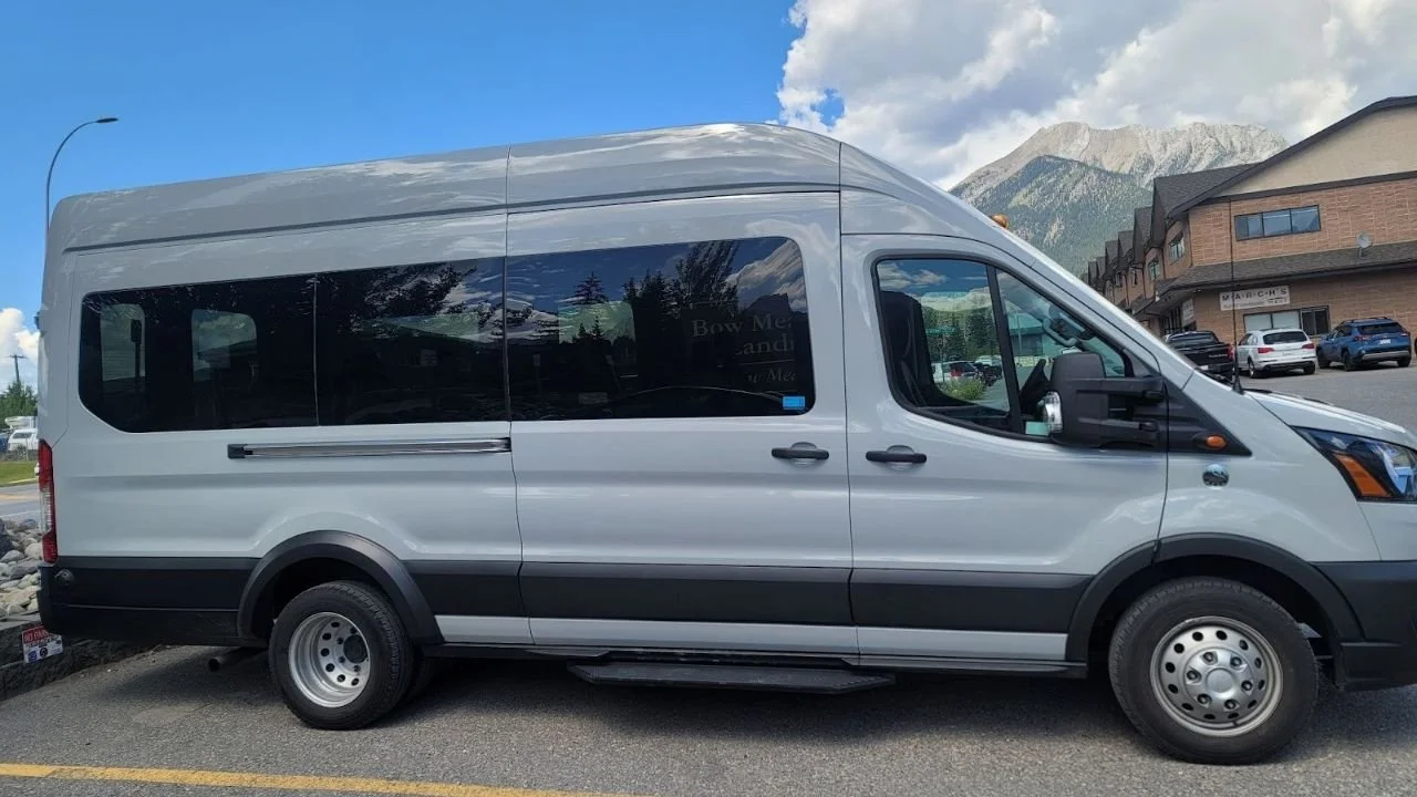A luxury van for private transfers under the Canadian Rockies Experience.