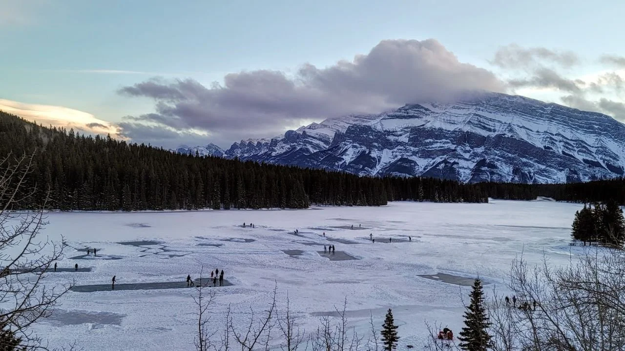 Frozen Jack Lake in winter. 