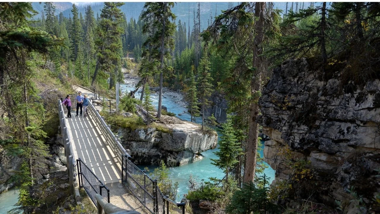 Banff in summer with quiet Lake Louise view.