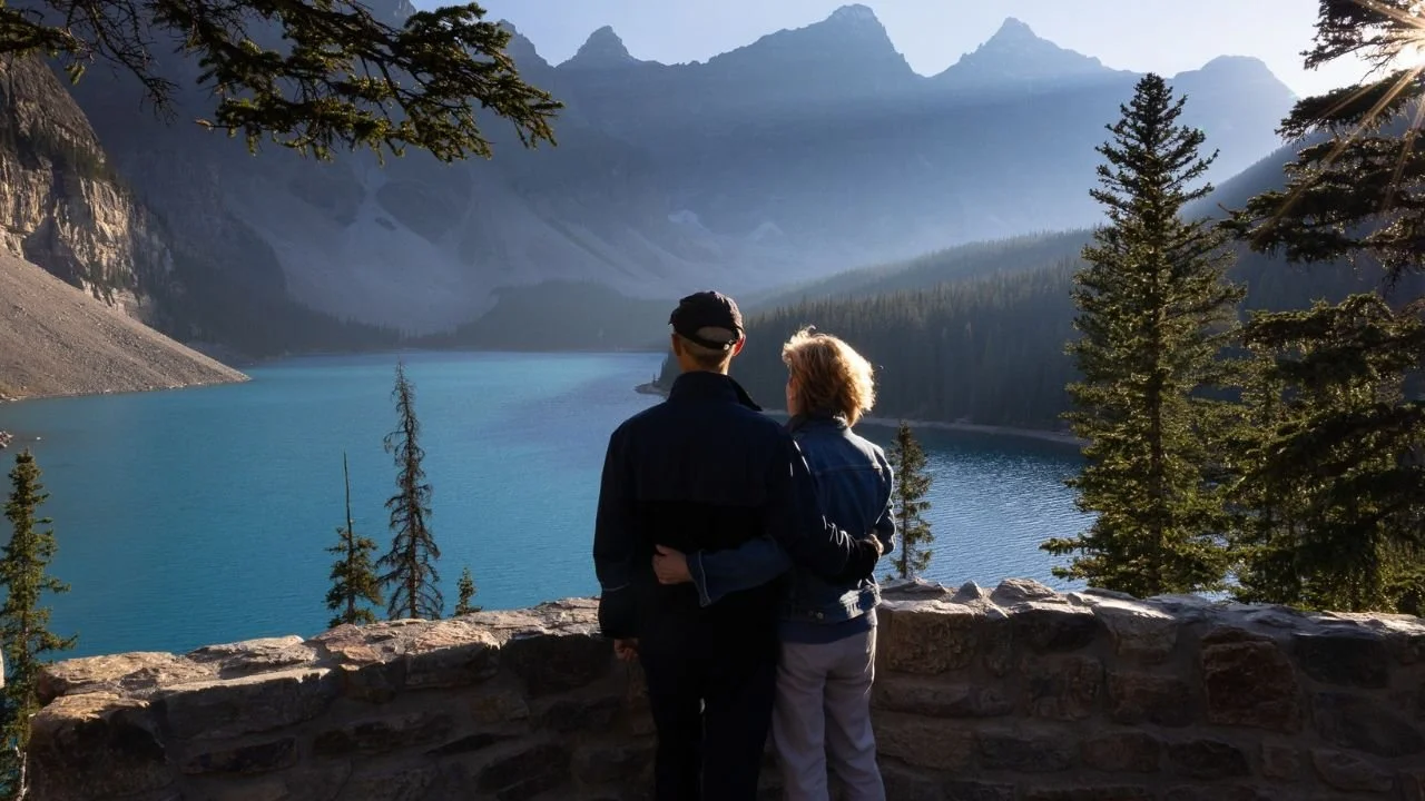Twilight hour by Lake Louise.