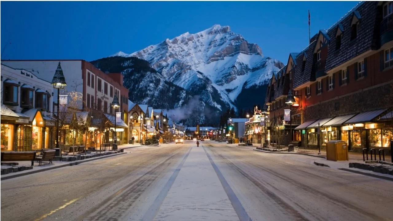 A winter evening in Banff. 