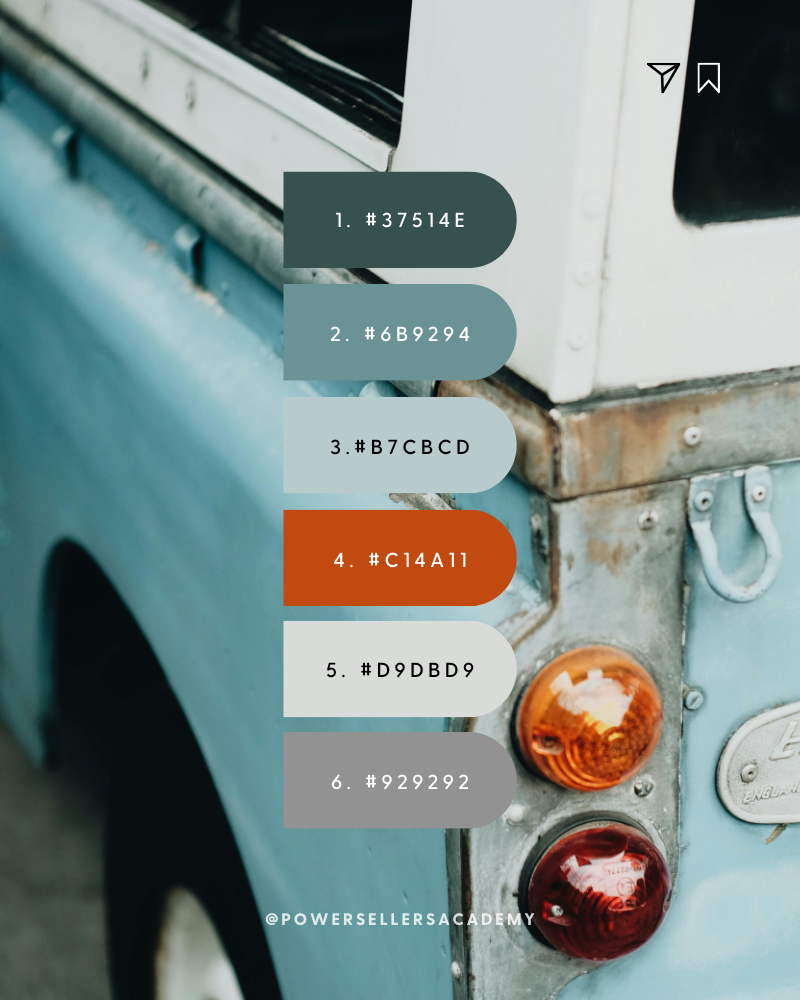 Machine Color Pallet Vintage Industrial Color Palette | Muted Blues & Earth Tones