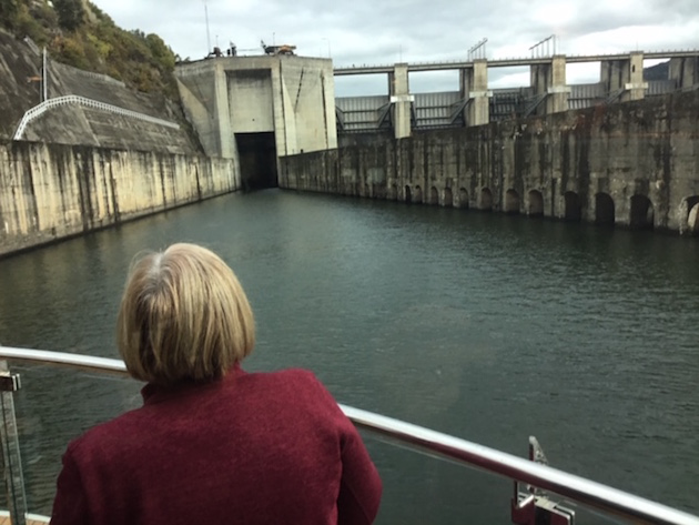 Approaching the first lock.