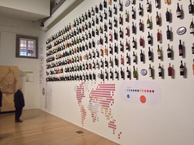 The Wall of Port at the Douro Museum.