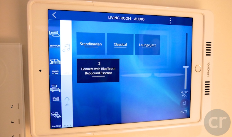 One of three iPad control devices in the Suite