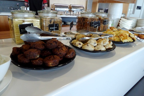 Substantial and delicious buffet in Koru Lounge, Christchurch