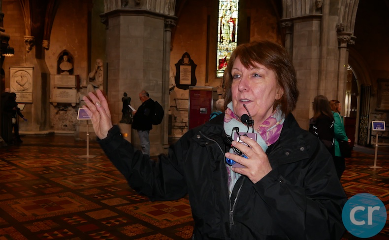 Local guide, Carol, guides a tour of St. Patrick's