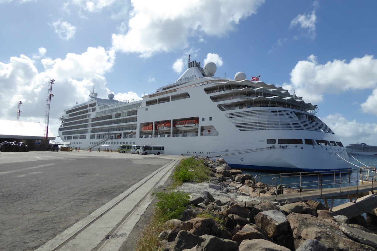 Silver Spirit docked in St. Kitts | Silversea Silver Spirit | CruiseReport.jpg
