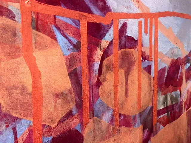 Layer after layer after layer 🙂🙃 #abstract #painting #linework #layers #colourtheory #warm #form #shape #underpainting #belfastart #NI #studio #washes #oilpaint #instaart #artoftheday #abstractexpressionism #colourfield
