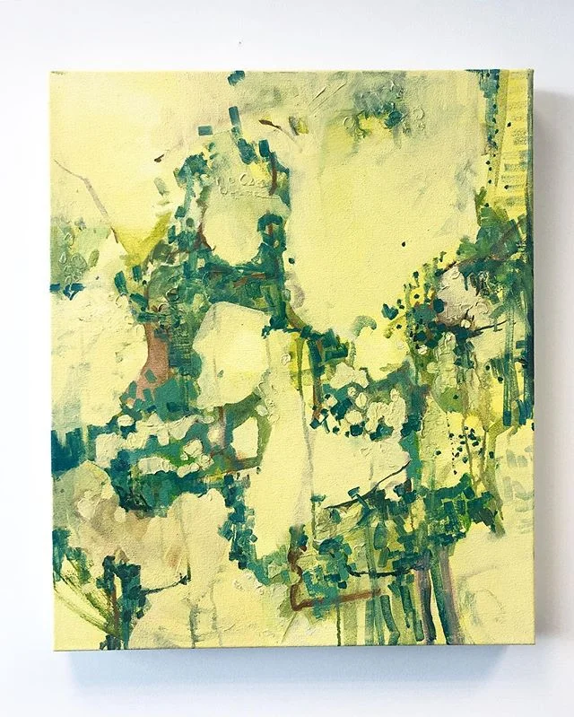 I sometimes really like the early stages of a painting, loose little marks soon to be hidden 🥑🌿🖍 #abstractexpressionism #abstractart #colourpalette #painting #oil #canvas #colourfield #natural #form #organic #shape #markmaking #belfastart #ni #ins