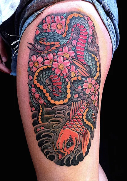john reardon snake and koi copy.JPG
