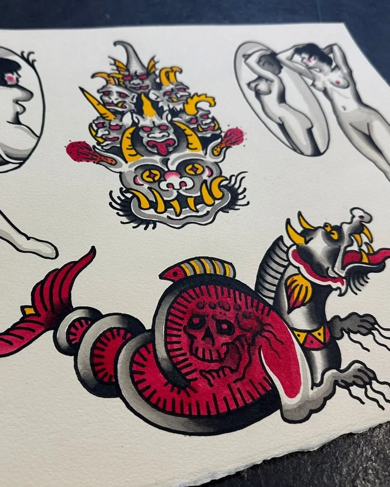 New painting. All designs are available to tattoo.

I&rsquo;m currently booking tattoos for @greenpointtattooco in Brooklyn, and @hudson_river_tattoo Upstate NY.

To book, call either shop or email me directly at johnreardontattoos@gmail.com 

#tatto