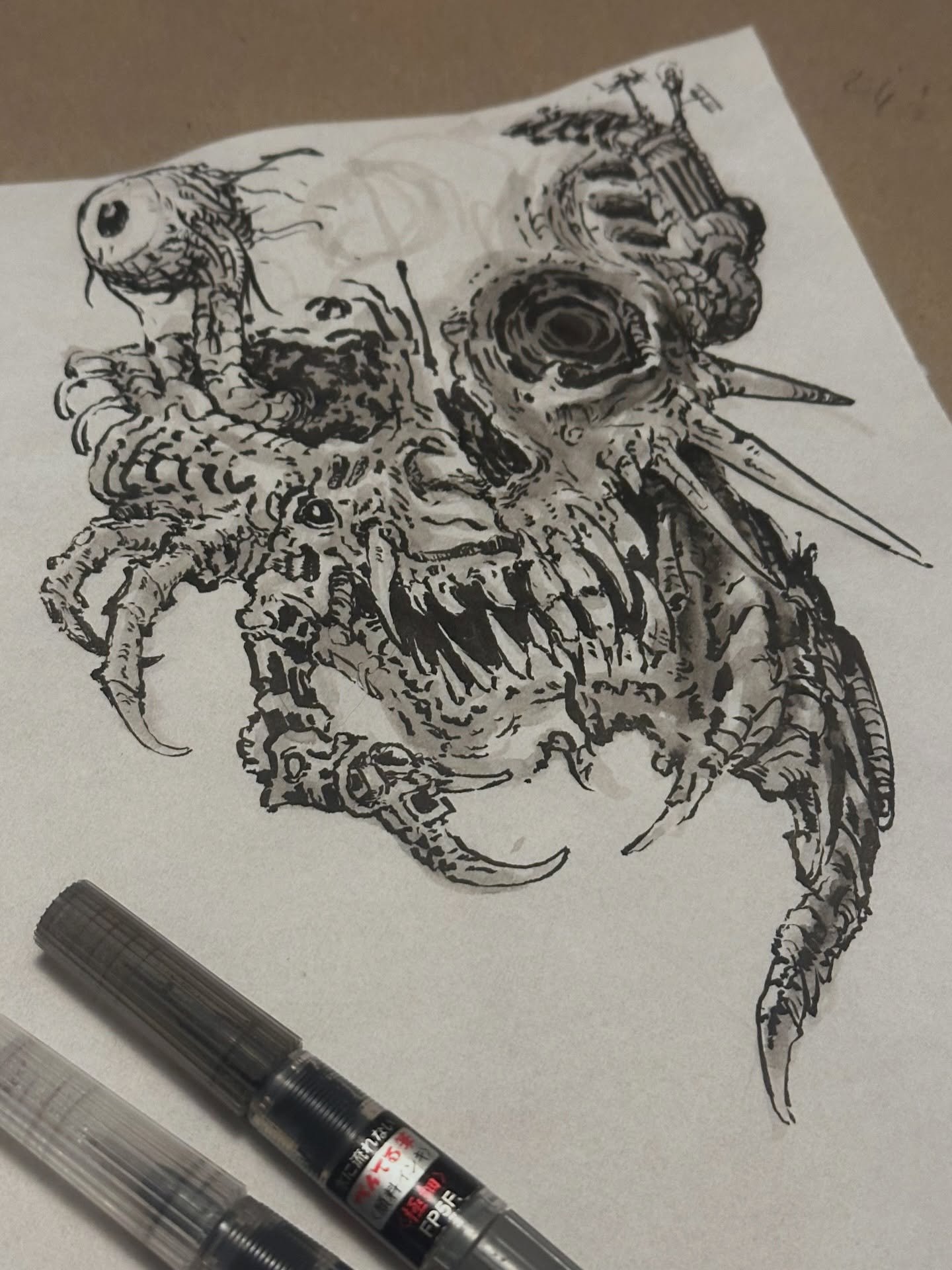 New design available to tattoo. 

Email or call @greenpointtattooco to book a tattoo appointment. 

Swipe for scale of drawing. 

#tattoos #biomech #tattoodesign #tattooartist