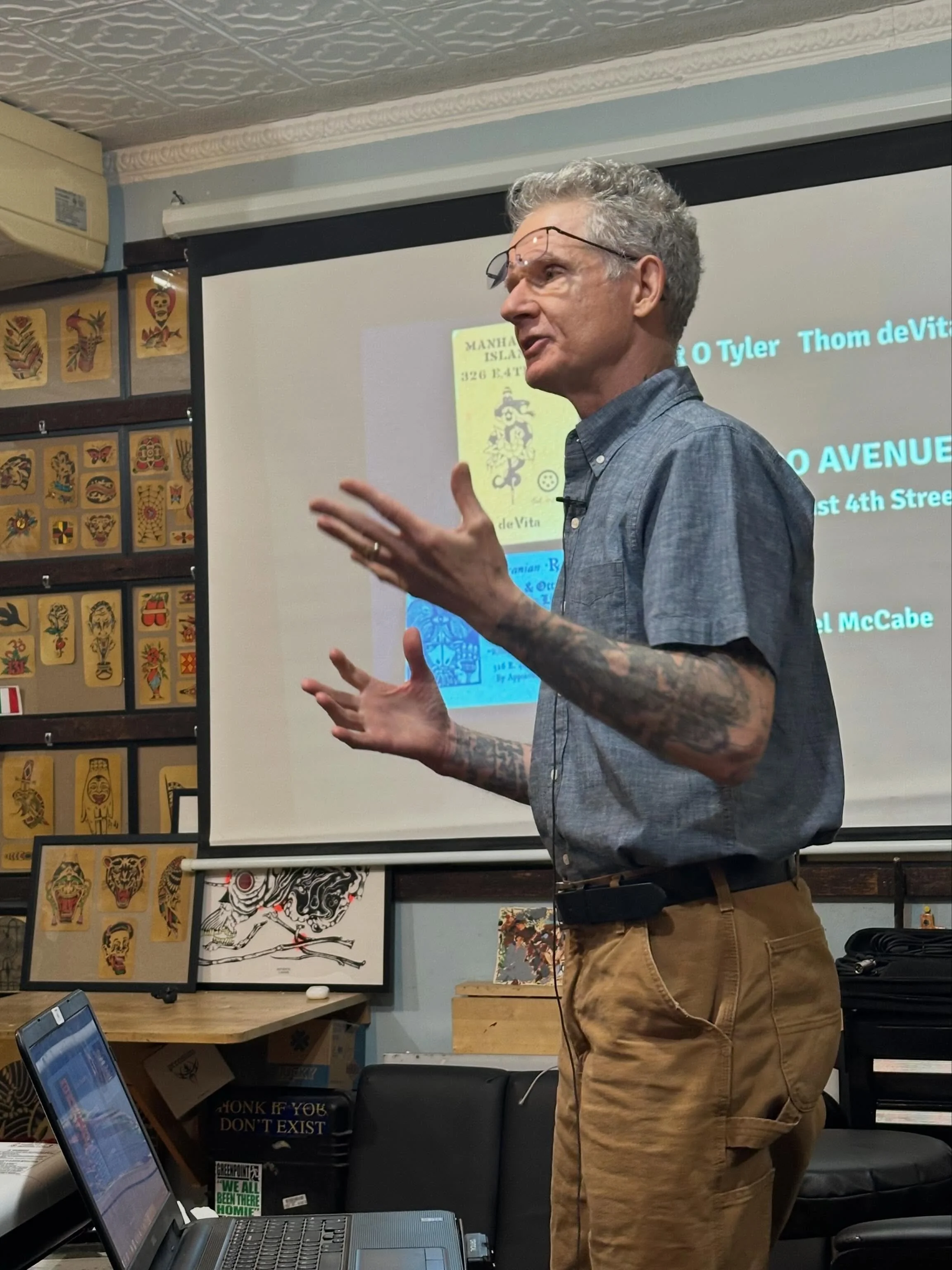 Thanks to everyone who came out for the Mike McCabe presentation at @greenpointtattooco . We appreciate your support. Thanks to Mike McCabe for sharing his wealth of knowledge with all of us. 

#tattoo #tattoohistory #nychistory #brooklyn #tattooarti