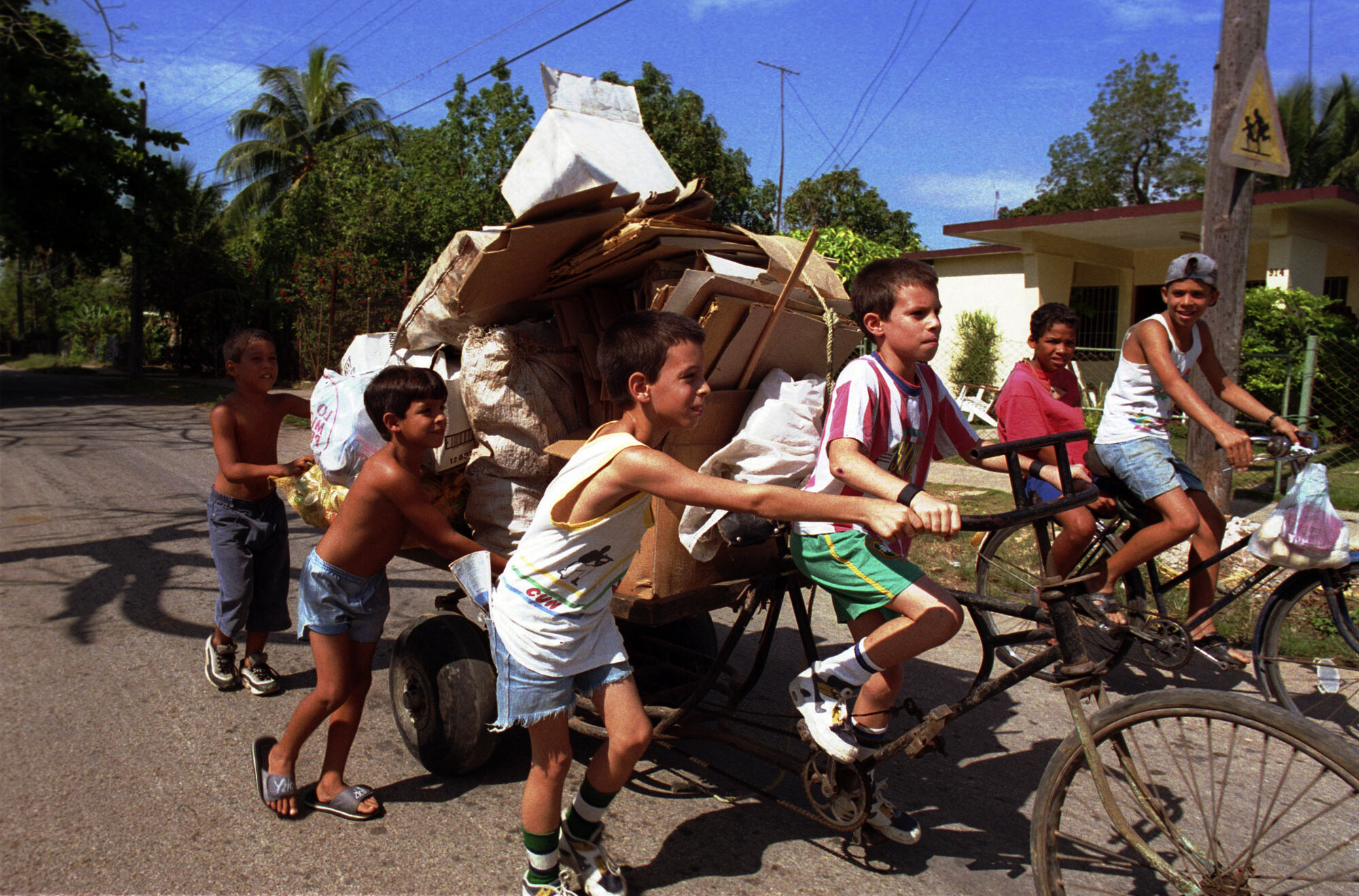  Kids collecting renewable resources, 1999.                 