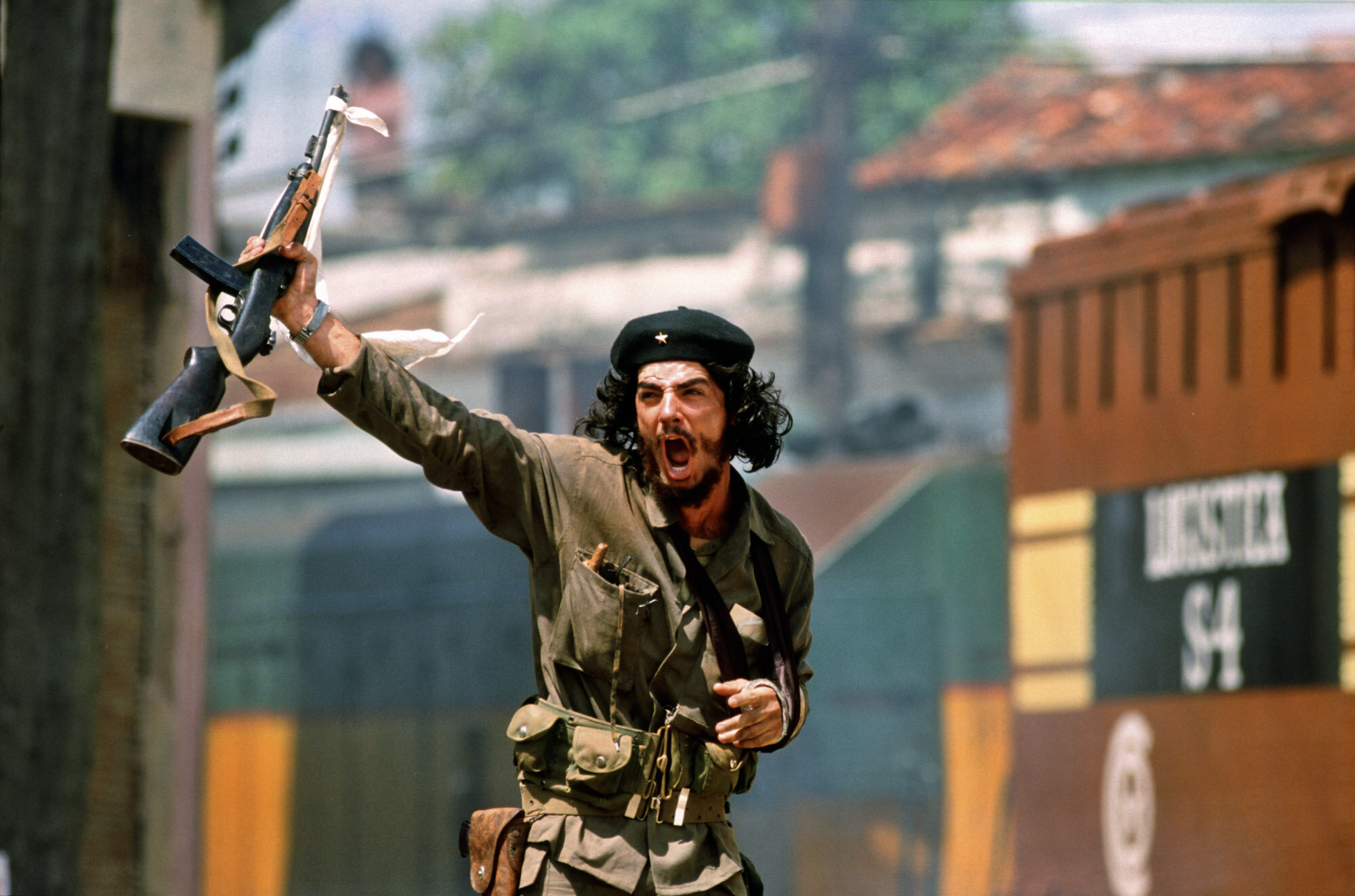  Argentinian actor Alfredo Vasco on the set to "Che", a movie about Ernesto Che Guevara, filmed on location in Santa Clara in 1997, where Che assaulted a train of Batista's Armed Forces in December of 1958, which finally led to Bastista's escape from