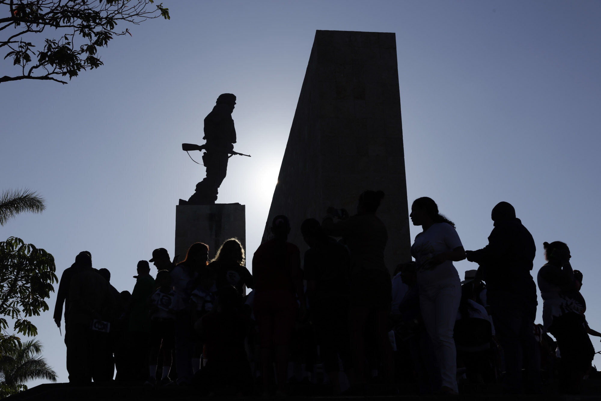  People gather under the statue of Che Guevara after the end of a political act at the Plaza de la Revolucion to celebrate the 50th anniversary of the death of Ernesto Che Guevara, on October 8, 2017 in Santa Clara, Cuba.   