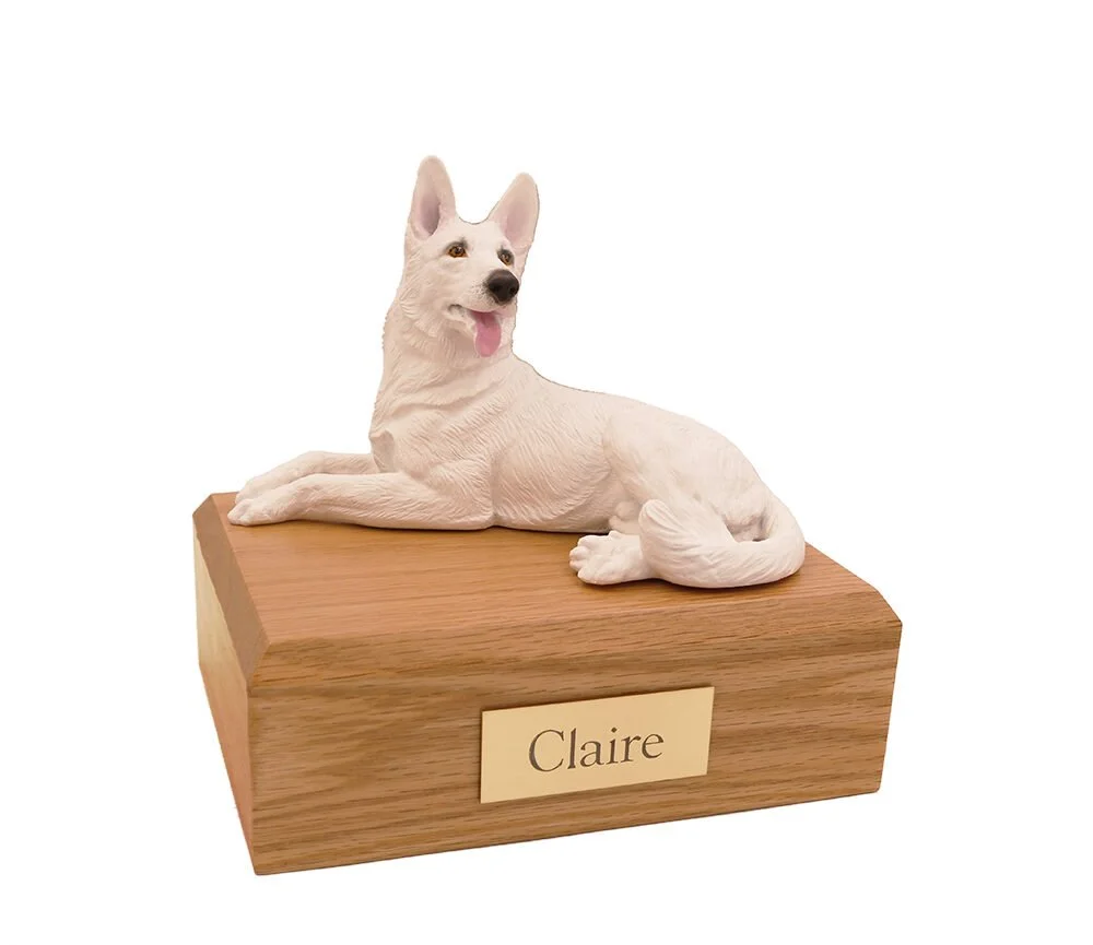 White German Shepherd Urn