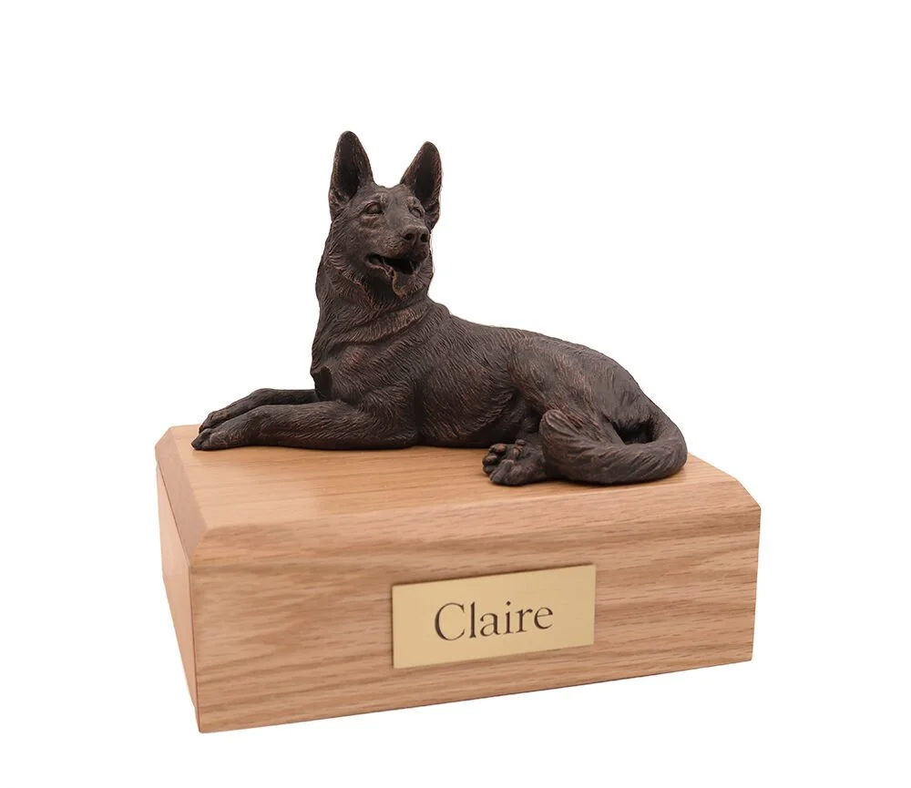German Shepherd Bronze Urn