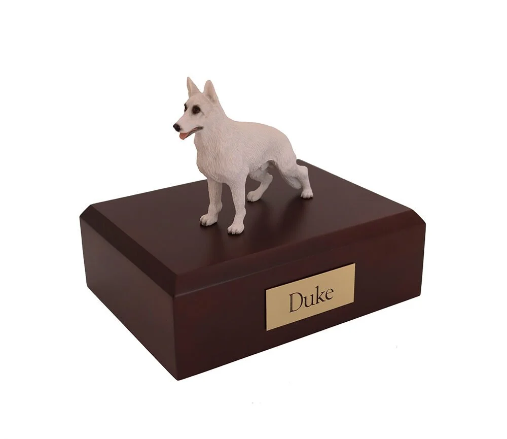 White German Shepherd Urn
