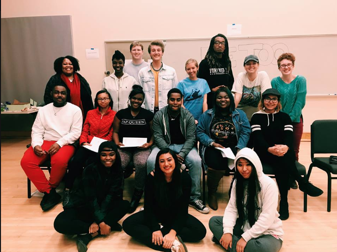 Workshop Leader Jacqueline Lawton and Co-Director Ruthie Allen with Some of the 2018 Cast