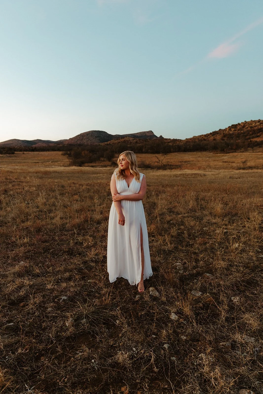 elopement style blue hour portraits at mt. scott in oklahoma.