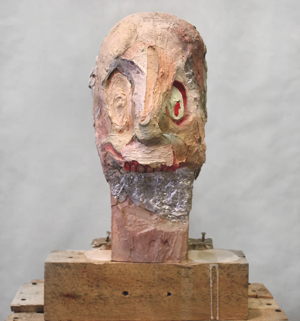 Trophy , 18 x 12 x 9”, reclaimed wood, hardware, polymer gypsum, aluminum foil, acrylic, oil, 2013