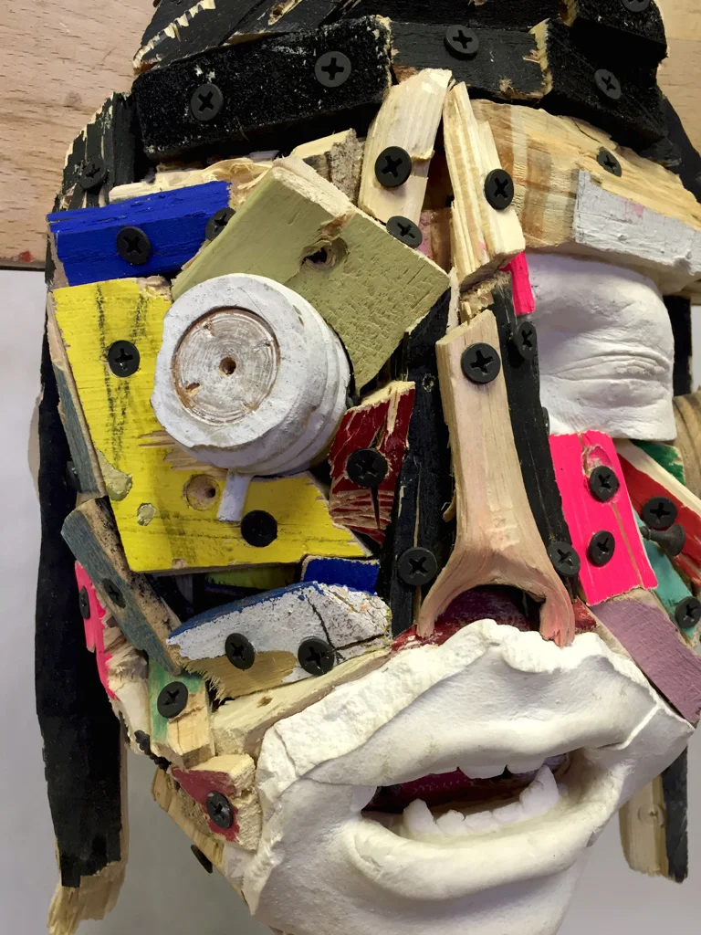 Reconstruction III,  33.5 x 27.5 x 11”, reclaimed wood, plaster, hardware, paint, 2015