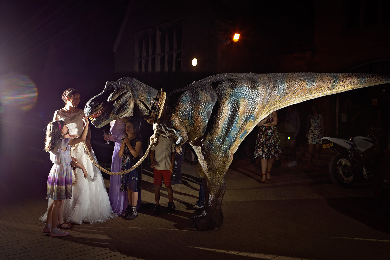 Biker wedding with dinosaur Thorney Abbey (90).jpg