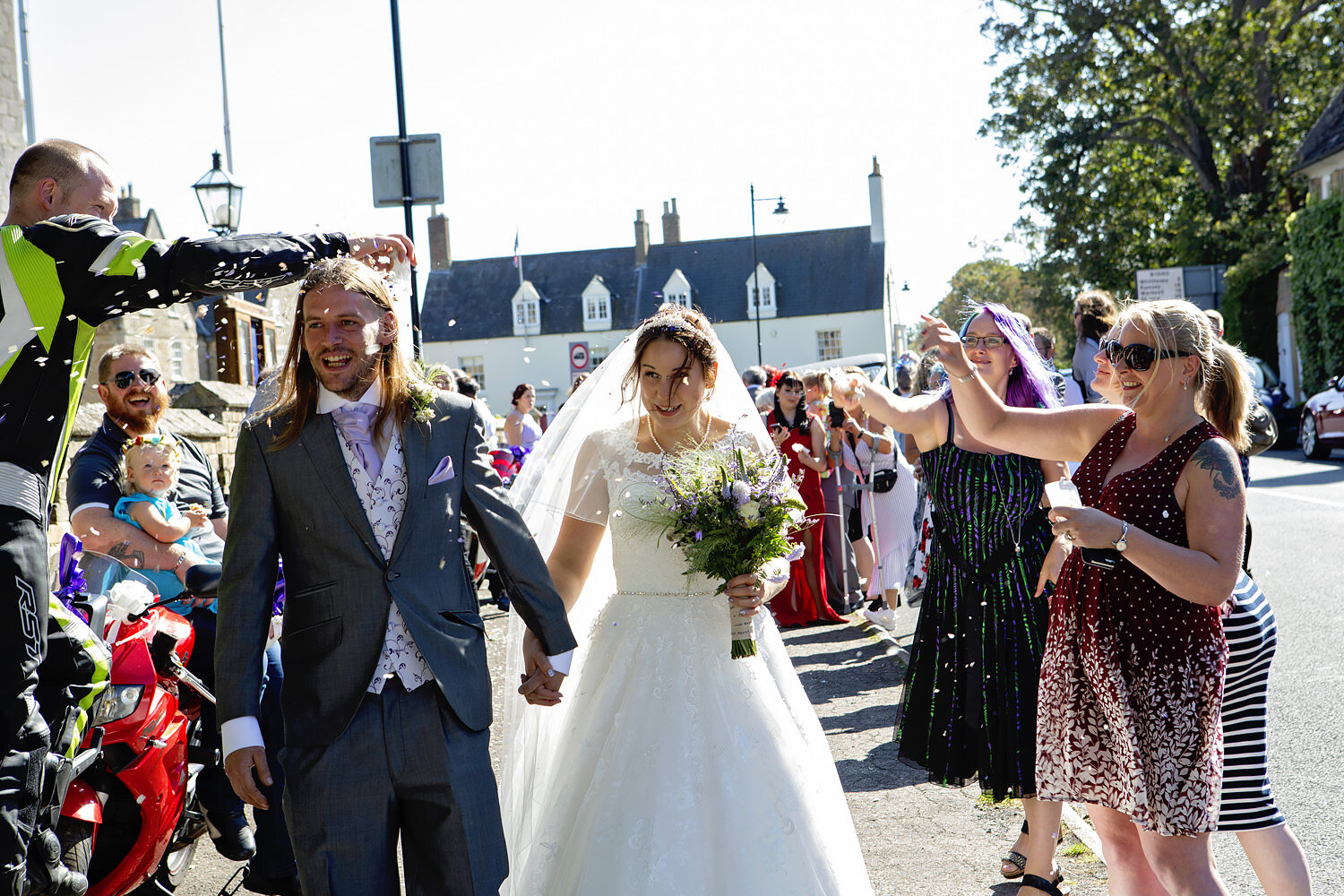 Biker wedding with dinosaur Thorney Abbey (33).jpg