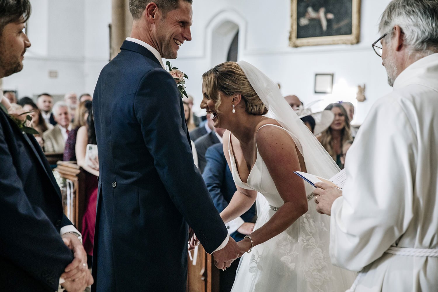 Laughing in the ceremony