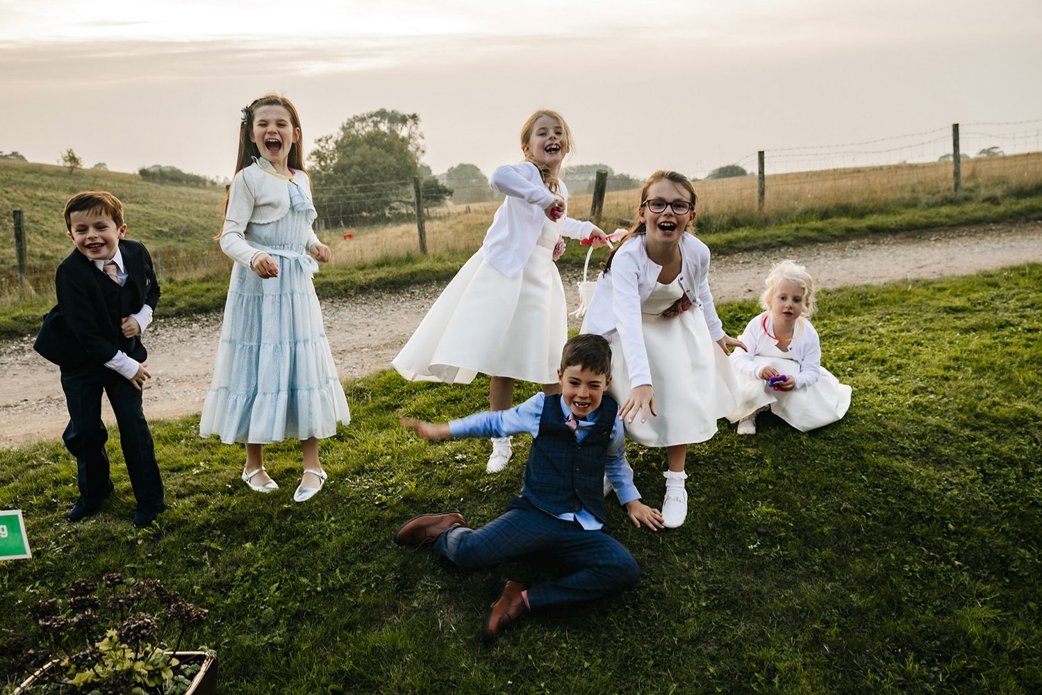 children playing at wedding