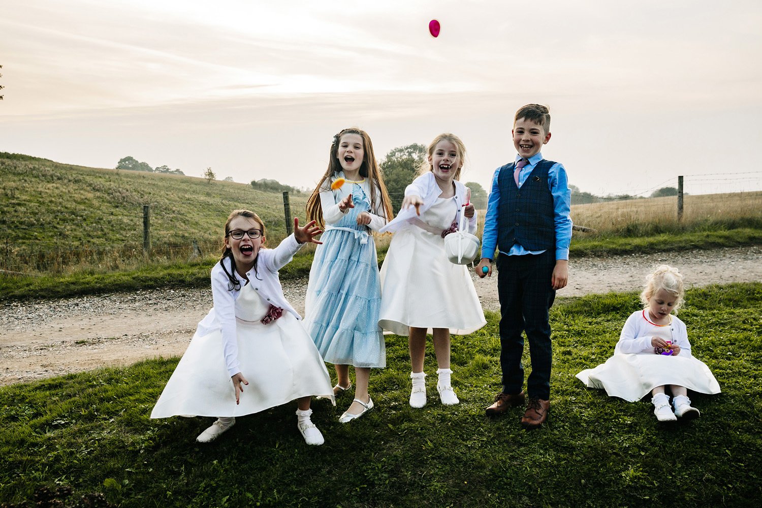 excited children playing