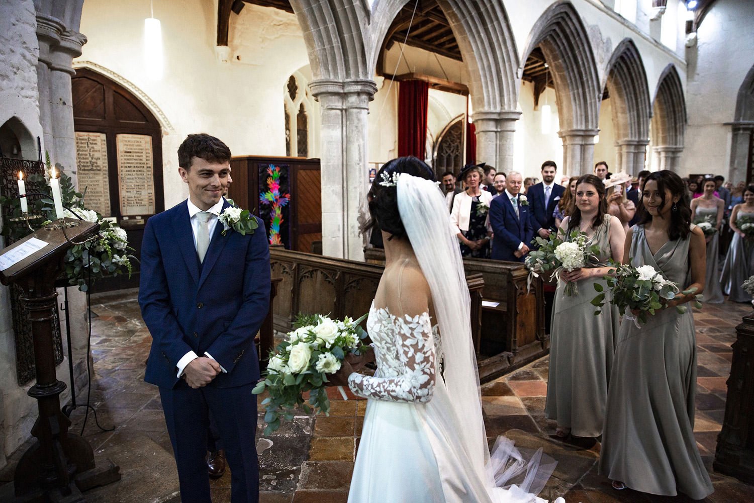 Bride and groom at Barrington church