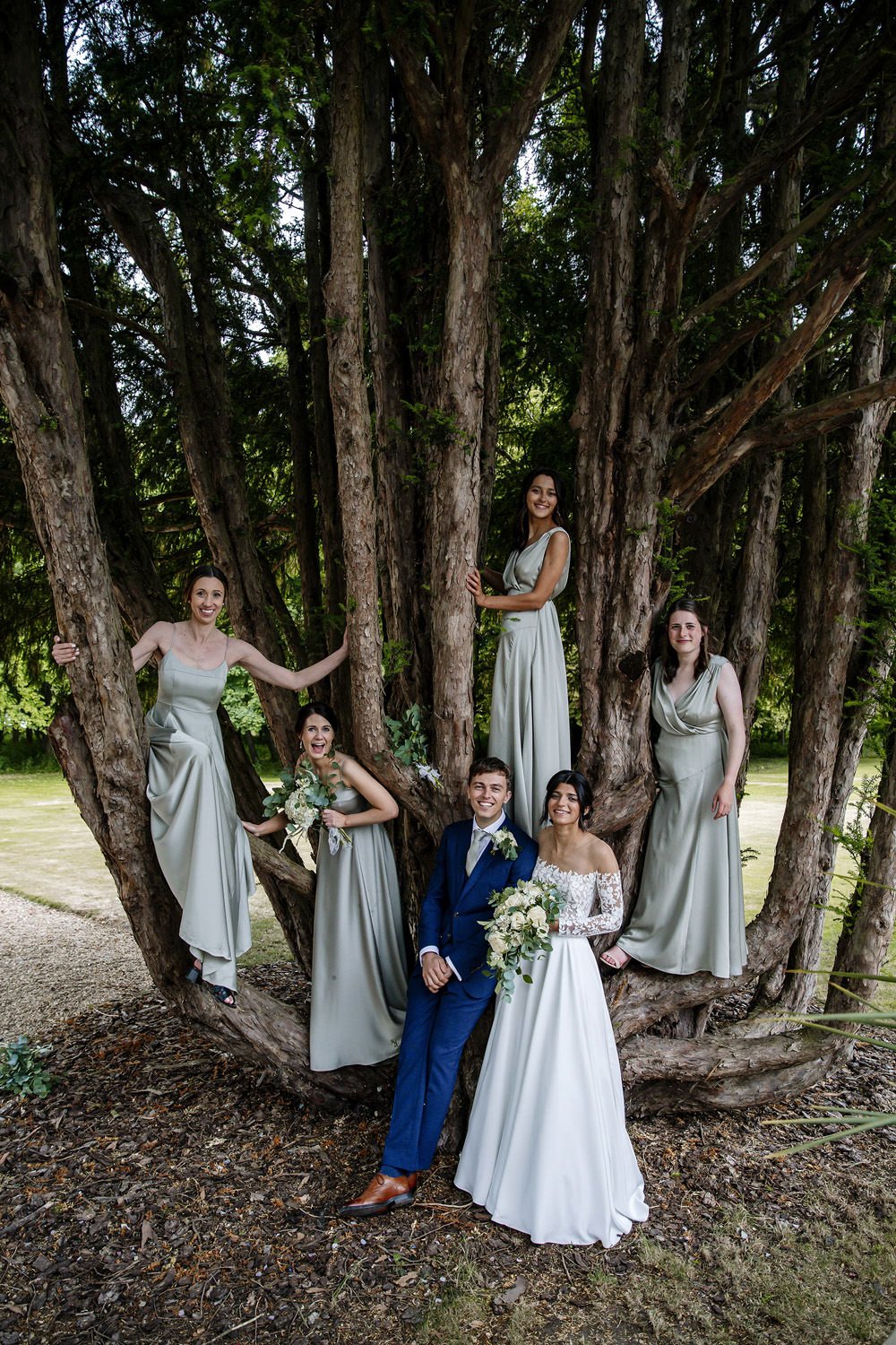 Bridesmaids in a tree