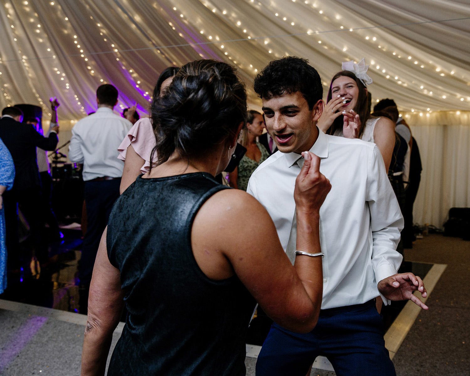 Mother and son dancing at Barrington Hall