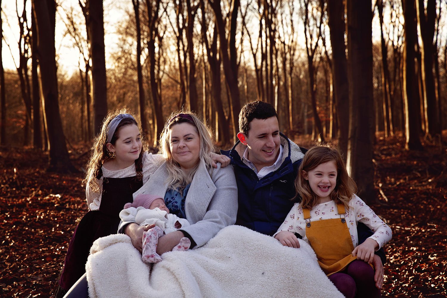 Family of 5 in winter photoshoot