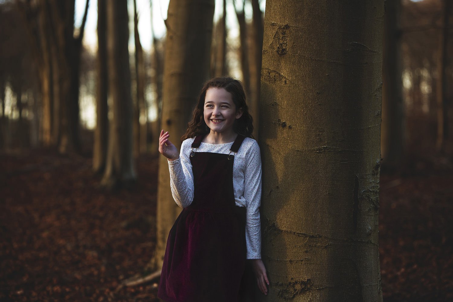 Girl laughing on winter photoshoot