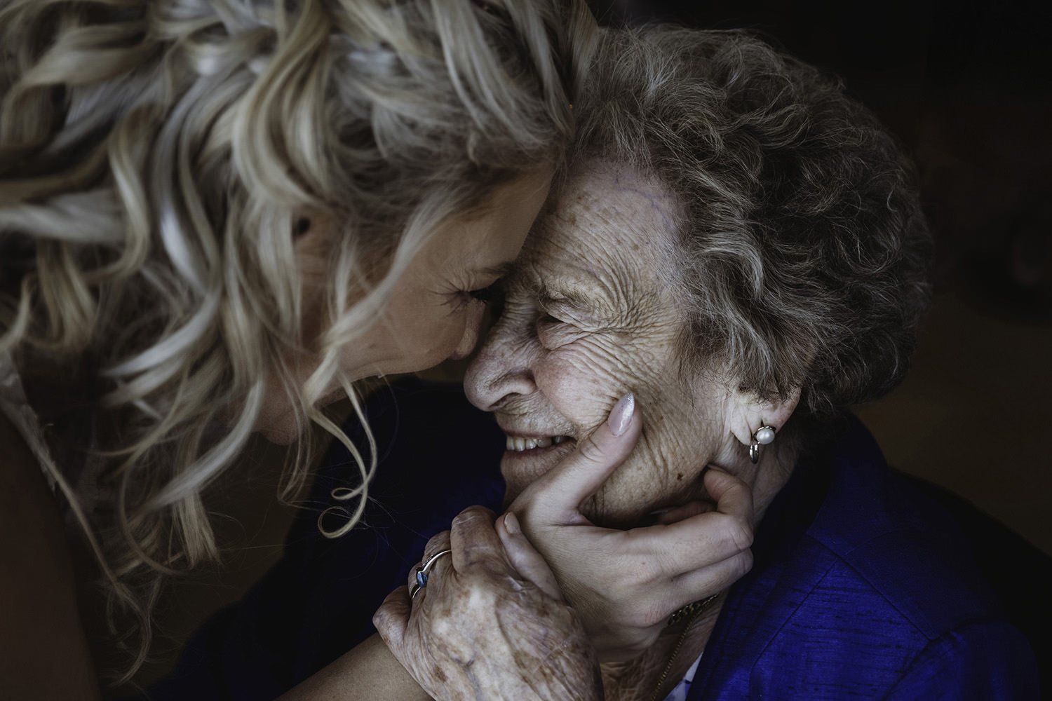Emotional bride and her nan