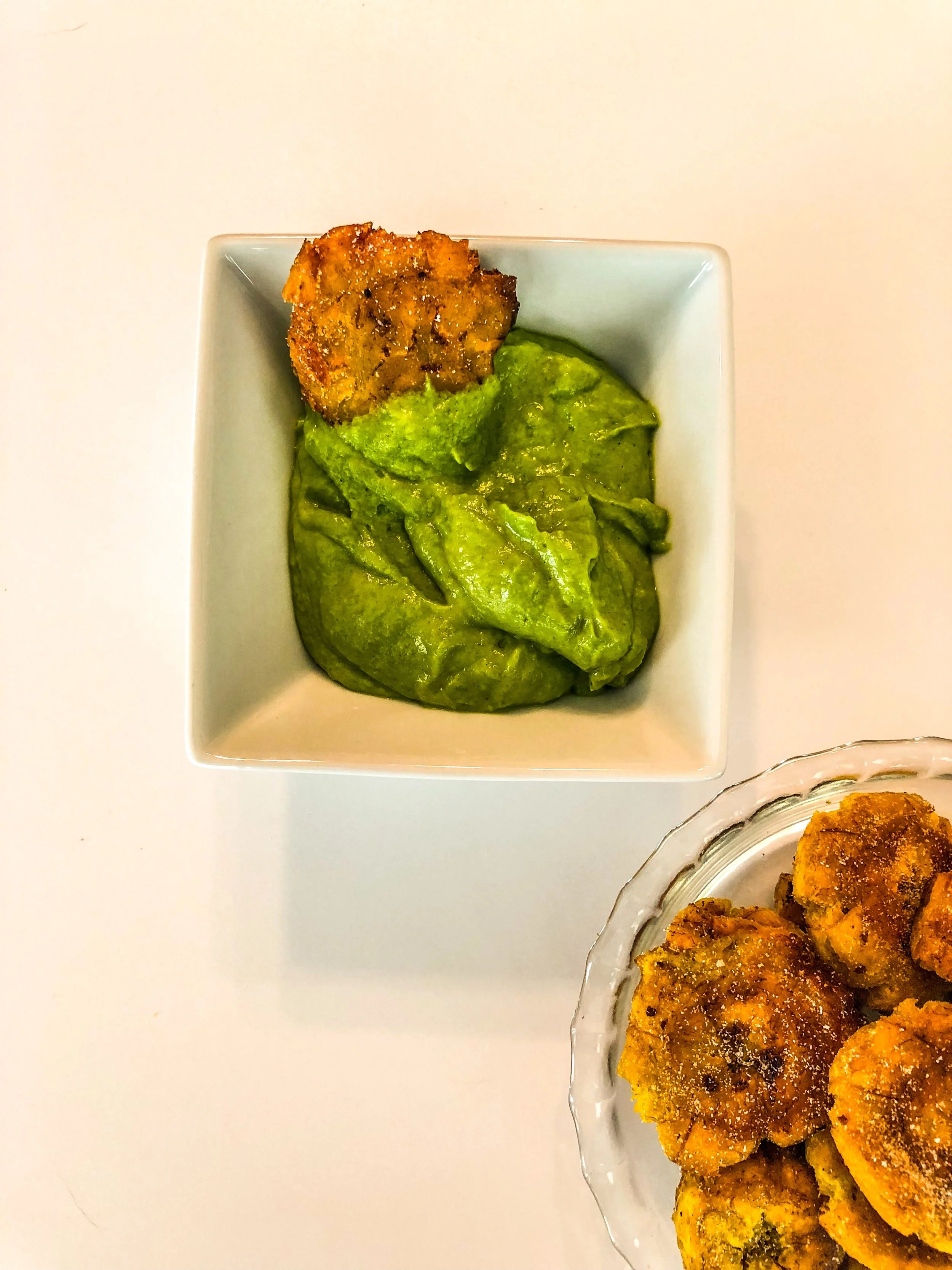 Tostones with an Avocado Dipping Sauce