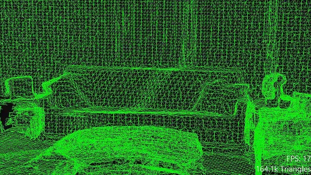 The HoloLens, Magic Leap, and other advanced headsets construct environmental meshes as the user scans.