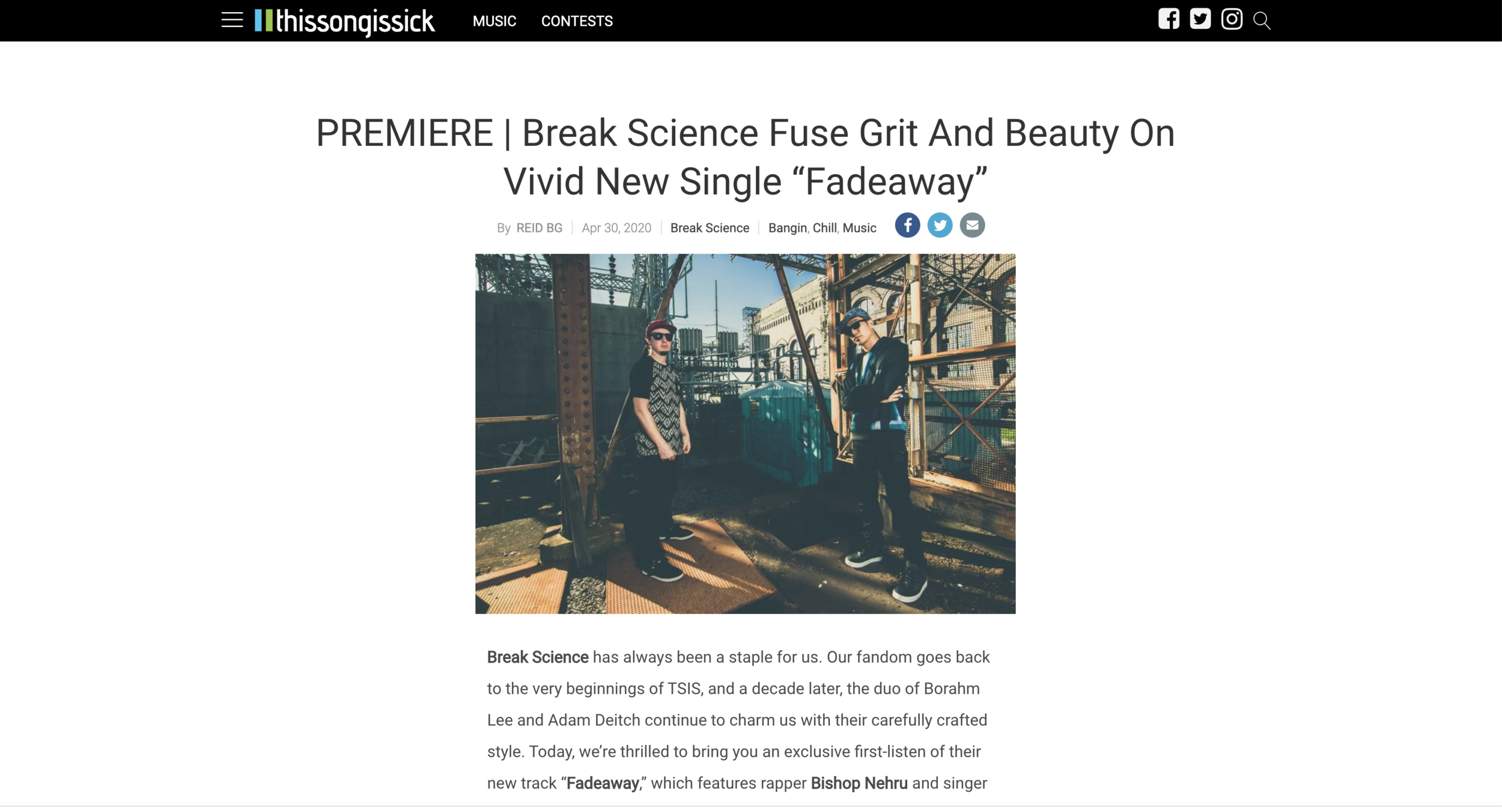 This Song Is Sick: PREMIERE | Break Science Fuse Grit And Beauty On Vivid New Single “Fadeaway”
