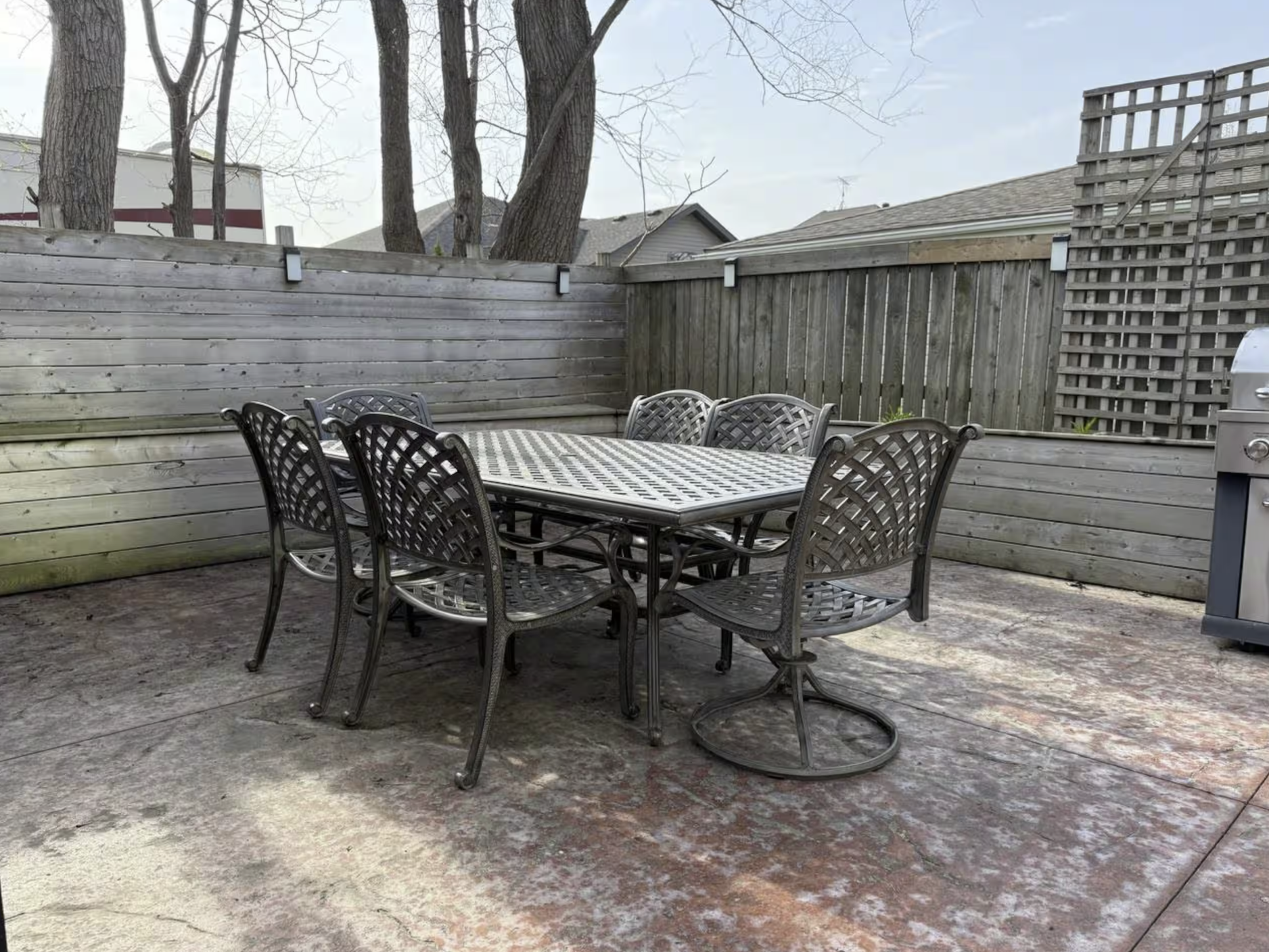 Backyard dining area