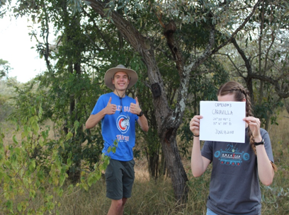 Figure 4 – CSU students setting up cameras in a game reserves and residential areas in the Greater Kruger National Park social-ecological system.