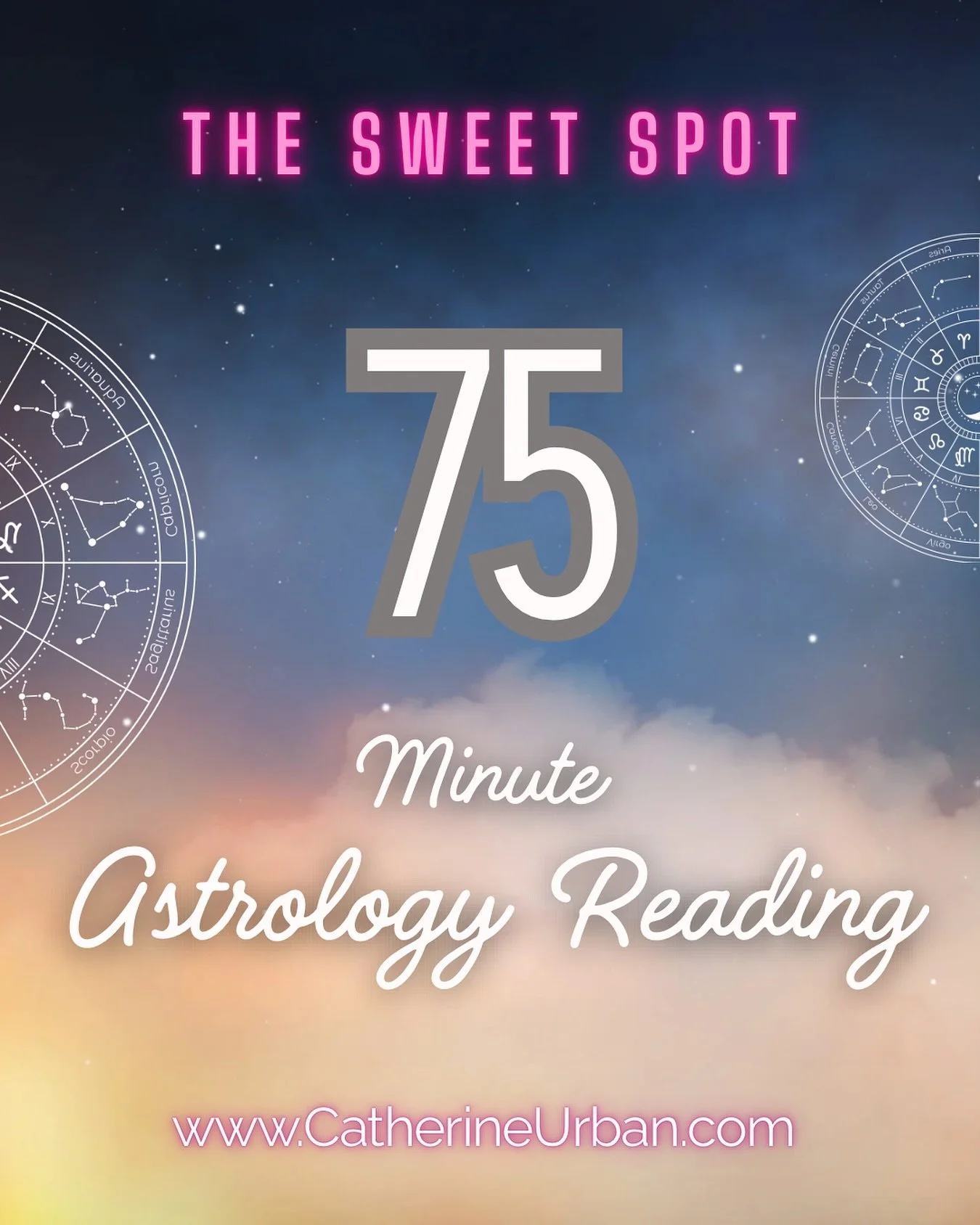 After a decade of offering 60-minute and 90-minute astrological consultations, I realized that 75 minutes must be the ✨𝓢𝔀𝓮𝓮𝓽 𝓢𝓹𝓸𝓽✨
.
I quietly launched this 75-minute offering earlier this year, and everyone seems to be loving it! I am too. 
